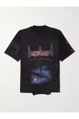 Balenciaga Upside Down T-Shirt aus Baumwoll-Jersey mit Print in Distressed-Optik - Men - - 1
