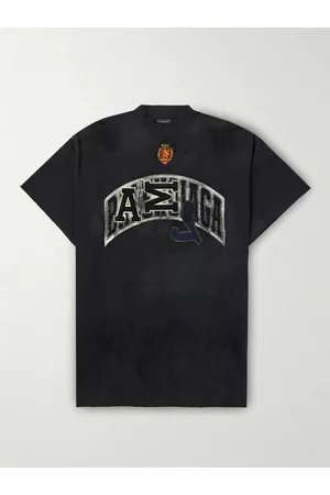 Balenciaga Oversized-T-Shirt aus Baumwoll-Jersey mit Logoapplikation in Distressed-Optik - Men - - 1