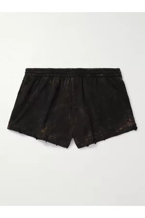 Balenciaga Gerade geschnittene Shorts aus gebleichtem Baumwoll-Jersey in Distressed-Optik - Men - - L