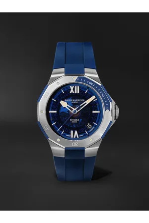 Baume & Mercier Riviera 42 mm Uhr aus Edelstahl mit automatischem Aufzug und Kautschukarmband, Ref.-Nr.: 10716 - Men