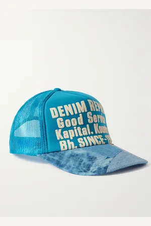 KAPITAL Baseballkappe aus bedrucktem Canvas, Mesh und Denim in Patchwork-Optik - Men