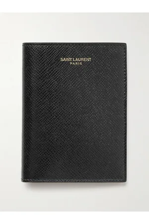 Saint Laurent Aufklappbares Portemonnaie aus upgecyceltem quergemasertem Leder - Men