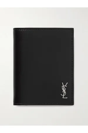 Saint Laurent Cassandre aufklappbares Portemonnaie aus Leder mit Logoprägung - Men