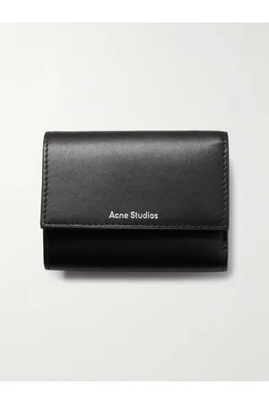Acne Studios Dreifach gefaltetes Portemonnaie aus Leder mit Logoprint - Men