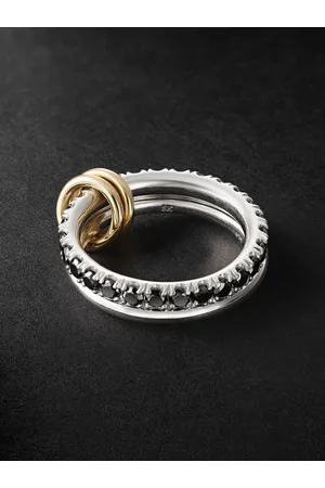 SPINELLI KILCOLLIN Enzo Set aus zwei Ringen aus 18 Karat Gold und Sterlingsilber mit Diamanten - Men - - 11