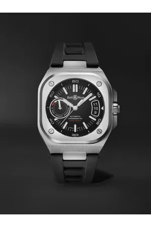 Bell & Ross BR-X5 Automatic Chronometer 41 mm Uhr aus Stahl mit Kautschukarmband, Ref.-Nr. BRX5R-BL-ST/SRB - Men