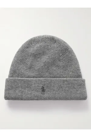 Ralph Lauren Beanie aus Kaschmir in Rippstrick mit Logostickerei - Men