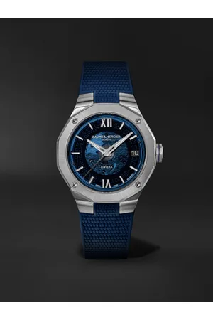 Baume & Mercier Riviera 39 mm Uhr aus Edelstahl mit automatischem Aufzug und Kautschukarmband, Ref.-Nr.: 10723 - Men