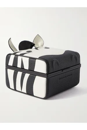 Charles Simon Eaton Zebra Reise-Uhrenkasten mit Bezug aus vollnarbigem Leder - Men
