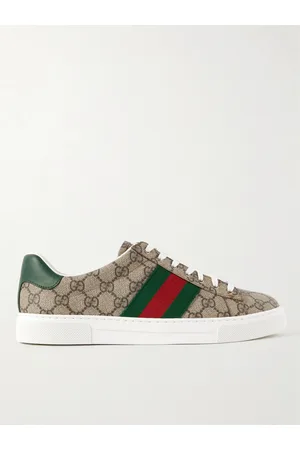 Gucci Ace Sneakers aus Canvas mit Logomuster, Lederbesatz und Webband - Men - - UK 7