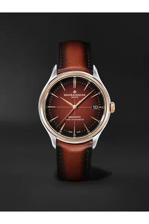 Baume & Mercier Clifton Baumatic 40 mm Uhr aus Edelstahl mit automatischem Aufzug und Lederarmband, Ref.-Nr.: M0A10713 - Men