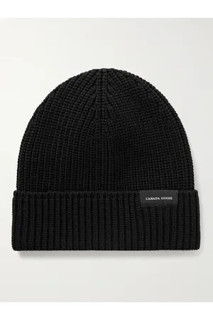 Canada Goose Beanie aus Merinowolle in Rippstrick mit Logoapplikation - Men