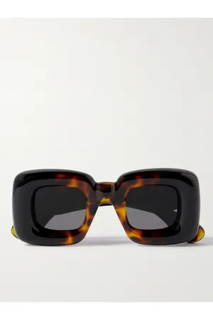 Loewe Inflated Sonnenbrille mit eckigem Rahmen aus Azetat in Schildpattoptik - Men