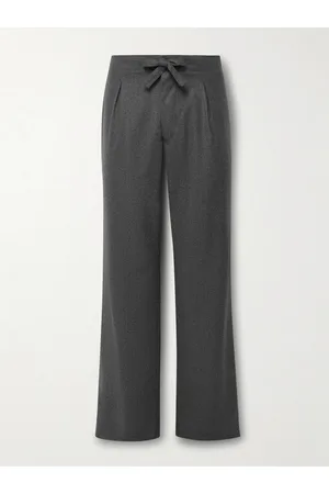 Stoffa Gerade geschnittene Hose aus Wollflanell mit Kordelzugbund und Falten - Men - - IT 54