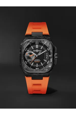 Bell & Ross BR-X5 Carbon Orange Chronometer 41 mm Uhr aus Titan mit DLC-Beschichtung, automatischem Aufzug und Kautschukarmband in limitierter Auflage, Ref.-Nr.: BRX5R-BO-TC/SRB - Men