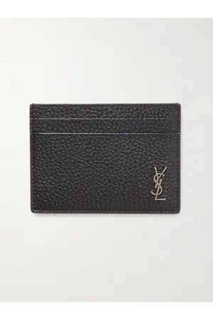 Saint Laurent Tiny Cassandre Kartenetui aus vollnarbigem Leder mit Logoapplikation - Men