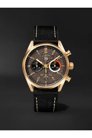 Bamford Watch Department TAG Heuer Carrera 42 mm Uhr aus 18 Karat Gold mit automatischem Aufzug und Canvas-Armband in limitierter Auflage - Men