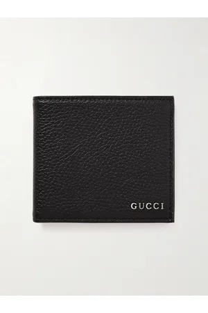 Gucci Aufklappbares Portemonnaie aus vollnarbigem Leder mit Logo - Men