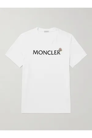 Moncler Schmal geschnittenes T-Shirt aus Baumwoll-Jersey mit Logoflockdruck - Men - - M