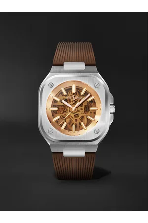Bell & Ross BR 05 Skeleton 40 mm Uhr aus Edelstahl mit automatischem Aufzug und Kautschukarmband, Ref.-Nr.: BR05A-CH-SKST/SRB - Men