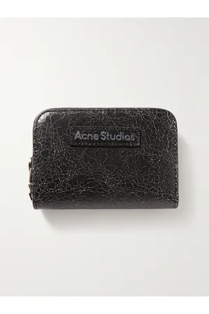 Acne Studios Portemonnaie aus Craquelé-Leder mit Reißverschluss über drei Seiten - Men