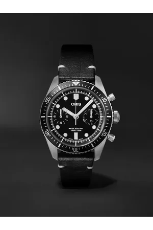 Oris Divers Sixty-Five Chronograph 40 mm Uhr aus Edelstahl mit automatischem Aufzug und Lederarmband, Ref.-Nr.: 01 771 7791 4054-07 6 20 01 - Men