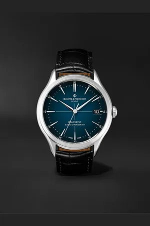 Baume & Mercier Clifton Baumatic Chronometer 40 mm Uhr aus Edelstahl mit automatischem Aufzug und Alligatorlederarmband, Ref.-Nr.: M0A10467 - Men