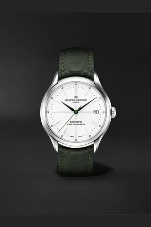 Baume & Mercier MR PORTER 10th Birthday Edition Clifton Baumatic Chronometer 40 mm Uhr aus Stahl mit automatischem Aufzug und Canvas-Armband, Ref.-Nr.: M0A10664 - Men