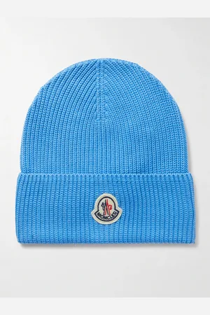 Moncler Beanie aus Baumwolle in Rippstrick mit Logoapplikation - Men