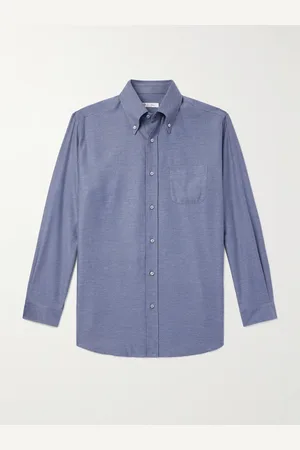 Loro Piana Jeanshemd aus einer Baumwoll-Kaschmirmischung mit Button-Down-Kragen - Men - - M