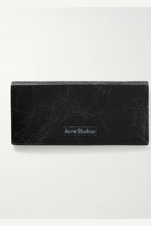 Acne Studios Aufklappbares Portemonnaie aus Craquelé-Leder mit Logoprint - Men