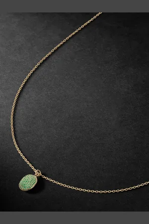 PATTARAPHAN Baby Locket Anhängerkette aus 14 Karat Gold mit Smaragden - Men