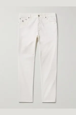 Brunello Cucinelli Schmal und gerade geschnittene Jeans mit Logostickerei - Men - - IT 50