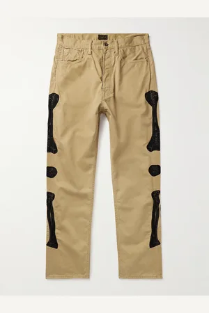 KAPITAL Okagilly schmal geschnittene Chino aus Baumwoll-Twill mit Häkelbesatz - Men - - UK/US 34