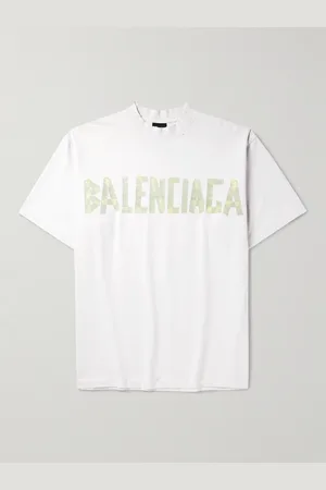 Balenciaga Oversized-T-Shirt aus Baumwoll-Jersey mit Logoprint in Distressed-Optik - Men - - S