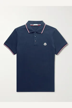 Moncler Polohemd aus Baumwoll-Piqué mit Logoapplikation und Streifen - Men - - XS