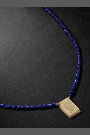 JACQUIE AICHE Prayer Box Kette mit Zierperlen aus Lapislazuli und Details aus 14 Karat - Men