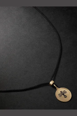 JACQUIE AICHE Thunderbird Anhängerkette aus Kordel mit Detail aus 14 Karat und Emaille - Men