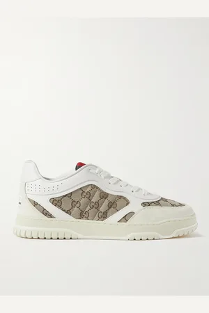 Gucci Re-Web Sneakers aus Leder und Canvas mit Velourslederbesatz und Webband - Men - - UK 9.5