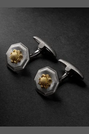 Buccellati Macri Classica Manschettenknöpfe aus Sterlingsilber und 18 Karat Gold - Men