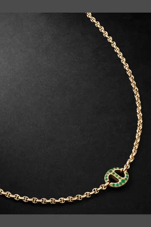 HOORSENBUHS Kette aus 18 Karat Gold mit Smaragden und Diamanten - Men