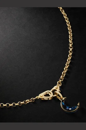 Foundrae Crescent Anhängerkette aus 18 Karat Gold mit Topas - Men