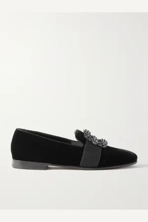 Manolo Blahnik Carlton Loafers aus Samt mit Ripsband und Verzierung - Men - - UK 7