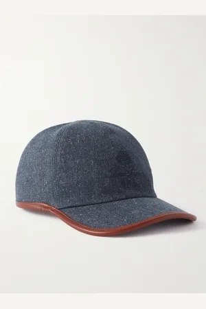 Loro Piana Baseballkappe aus Denim mit Lederbesatz und Logostickerei - Men - - S