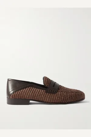 Manolo Blahnik Padstow Loafers aus Raffiabast mit Lederbesatz - Men - - UK 7