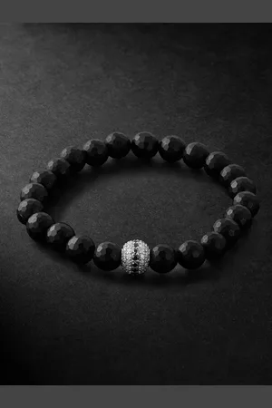 Sydney Evan Mala Armband mit Onyxen und Detail aus Weißgold mit Diamanten - Men
