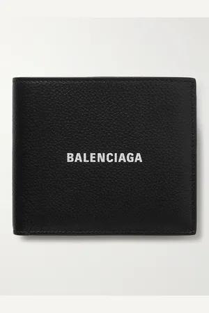 Balenciaga Aufklappbares Portemonnaie aus vollnarbigem Leder mit Logoprint - Men