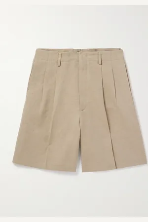 Loro Piana Joetsu weit geschnittene Shorts aus Twill aus einer Baumwoll-Leinenmischung mit Falten - Men - - IT 44