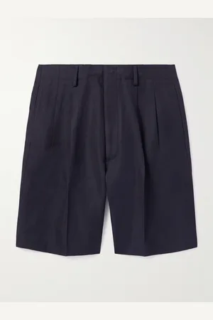 Loro Piana Joetsu gerade geschnittene Bermudashorts aus Twill aus einer Baumwoll-Leinenmischung mit Falten - Men - - IT 44
