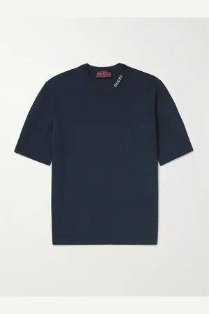 Gucci T-Shirt aus einer Seiden-Baumwollmischung mit Intarsienlogomotiv - Men - - S